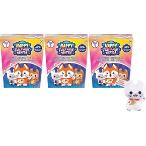 ما عليك سوى لعب Super Happy Fortune World Mini Mini Collectible Plush Plush Plush ، حزمة من 3 ، ألعاب Kids للأعمار 3 حتى