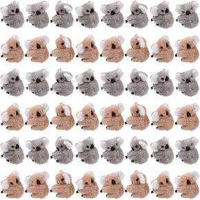 50 PCS Koala Clip Koala قلم رصاص Buddy Koalabear محشو بالحيوانات القلم الرصاص قطرات الدب بير بير غامض مقطع عناق الحيوانات حيوان أفخم لتوفيات حفلات عيد الميلاد (بني آند رمادي)