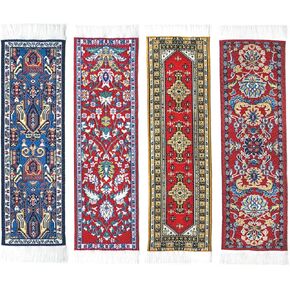 Oriental Carpet Bookmarks #1 - Authentic Woven Carpet (Set of 4)