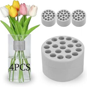 FysaH 4 Pieces Spiral Ikebana Stem Holder for Flowers, DIY Wedding Bouquet Kit, Bouquet Twister Ikebana Tools, Spiral Bouquet Twister Flower Arrangement Holder (L) (Gray), hjj001
