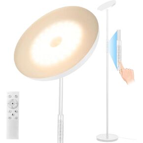 2024 LED Floor Lamp, 40W 4000LM Super Bright Floor Lamps for Living Room Bedroom with Remote & Timer, Torchiere Floor Lamp Stepless Dimmable 2700K-6500K Tall Standing Light Works with Smart Plug