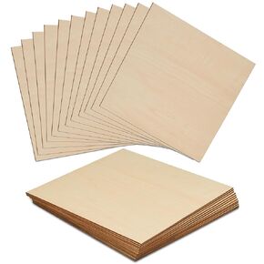 Wood Craft Boards | Unfinished Wooden Squares for Arts and Crafts | 12"x12"x1/8" | 12 Sheets