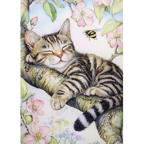 GHHKUD Cat Diamond Painting Kits for Adults, DIY 5D Tree Diamond Painting, Full Drill Flowers Diamond Art Kits Art Pictures Perfect for Relaxation and Home Wall Decor 30x40cm