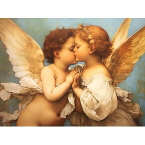 Lxtong Angel Baby Diamond Art Kit ، 5D Full Round Drill Art Baby Winged Baby ، Diy Paint by Nument