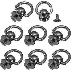 uxcell metal ball studs prolsts d ring ، 8 pcs ball post buttons 360 statable studs protcts with screat for pass chain connector diy art crafts (bronze)