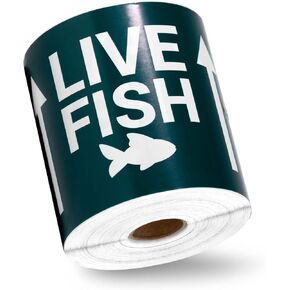 300 Live Fish Stickers - 4 x 6 inch, Live Animal Labels for Shipping & Handling/Instructions/This Side Up Arrow/Fragile Warning Labels