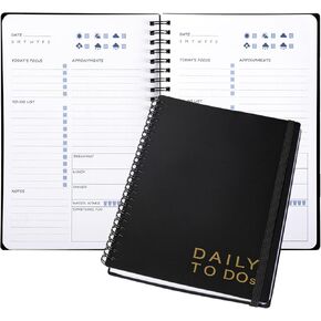 Cheneyboo Daily to DOS Undated: القيام بمدفأة قائمة ، Daily Journal ، 7.3 "x9.6" يوميًا للقيام بمركز محمول مخطط مع قائمة مراجعة للمياه ، مخطط الوجبات ، مخططي المنظمة المكتبية