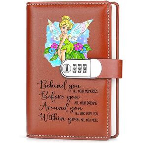 Tinkerbell Movie Fans Gifts Leather Combination Lock Notebook (behind you)