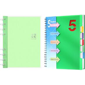 CAGIE 5 دفتر ملاحظات و DISSBOUND NOTERS - 2 Pack ، حكمت الكلية دفتر A5 للمدرسة ، العمل