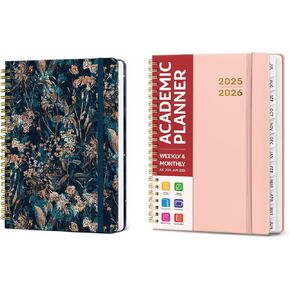 Taja Lined Spiral Journal Notebook and Academic Planner 2025-2026