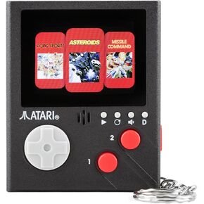 Official Atari Cartridge Handheld Mini Arcade Console with 3 Games - Pong, Asteroids & Missle Command, 2" Colour Screen, Keyring, Gaming Gift for Him and Her