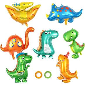Dinosaur Balloons - 7 Pcs Baby Dinosaur Foil, Giant Dino Animal for Birthday Party Decorations, Baby Shower, and Gender Reveal