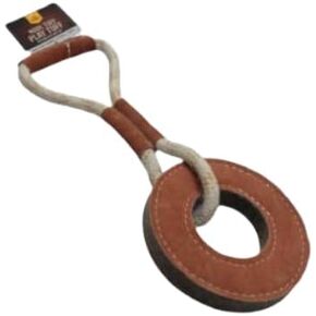 Advance Pet Pet Organic Wool & Leather Dog Toy - Tuff Chew Tuff غير سامة غير سامة للحيوانات الأليفة والجرو الطبيعي والكلاب.