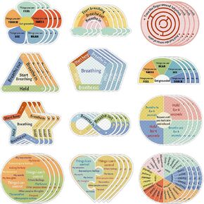 144 Pcs Breath Calm Anxiety Sensory Stickers Reusable Mindfulness Stickers Anti Stress Rough Textured Sticker Anxiety Strips for School Office Classroom Desk Adults Teens Fidget Christmas Gifts