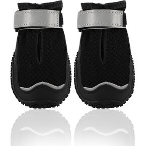VOCOSTE 4pcs Dog Shoes, Breathable Dog Shoes, Dog Boots Paw Protectors, Dog Boots for Hot Roads in Summer Snow in Winter, Red, Size 8 Width 2.75"