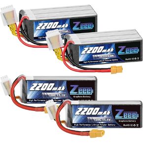 Zeee 6S Lipo Battery 2200mAh 22.2V 120C XT60 Connector 2 Pack with 11.1V Lipo Battery 3S 120C 2200mAh XT60 Connector 2 Pack for RC Airplane Helicopter