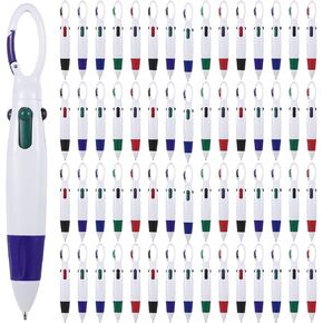 60pcs أقلام مكوكية قابلة للتراجع مع مقاطع carabiner ، حبر متعدد الألوان 4 في 1 أقلام حبر للطلاب الممرضات ، حملة أقلام الممرضات ، تفضل الحفلات جودي كيس جوائز الكرنفال