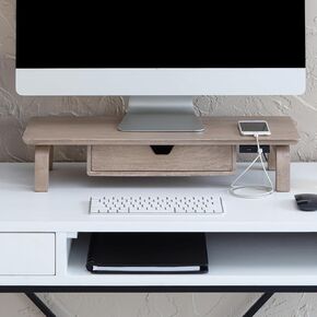 ANJI Mountain Monitor Stand - منظم سطح المكتب و RIPER -CAPTOP RISER ، مراقب مريح ، حامل مراقب لتوفير الفضاء للمكتب ، البناء المتين ، التجميع السهل ، مثالي للمنزل والمكاتب ، البسكوتي