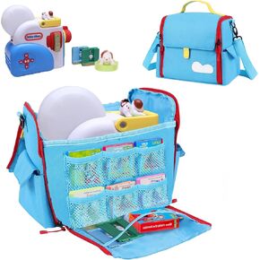 حقيبة تخزين متوافقة مع Little Tikes Story Dream Books Set Starter Set ، حقيبة حاملة تخزين لعبة مع حزام الكتف لحالة القصة ، اللعب الصوتي ، الشخصية ، الحقيبة فقط