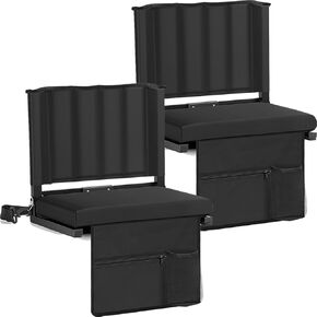 Portable Stadium Seats with Back Support, Thickened Bleacher Chairs with Back and Cushion, Soft & Comfortable, Lightweight Stadium Seats for Bleachers, Park, Grassland