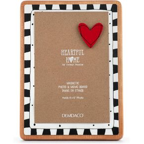 Demdaco Wall or Tabletop Magnetic Memo Board, 5 x 7 Inch Iron, Red Heart - Assorted Set of 3