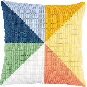 Vervaco Longstitch Embroidery Cushion Kit 16"X16"-Colored Triangles II V0194825