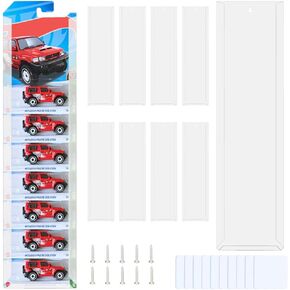 10 Pack Display Case for Packaged Model Cars, Holds Up to 100 Cars, Model Car Display Cases Wall Mount, Toy Car Storage Organizer Display Shelf Rack
