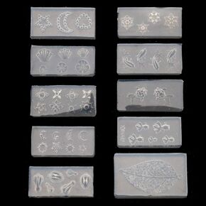 10 Styles Small Size Leaf Mold Snowflake Pendant Resin Mold Moon Star for Sun Resin Fillings Mold Resin