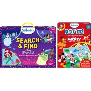 Skillmatics Search & Find Disney Princess and Dot it Mickey & Friends Bundle, Fun Activity Kits, Travel Toys, Gifts for Girls & Boys Ages 3 to 7