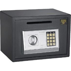 Drop Safe - Digital Safe Compact Steel Money Security Box with Keypad - Deposit Cash Easily – For Home or Business by Paragon Safe - Black