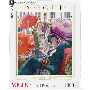 New York Puzzle Company - مجلة Vogue Painted Painted Parasols - 1000 قطعة Jigsaw Puzzle لليالي لعبة العائلة من قبل Pierre Brissaud
