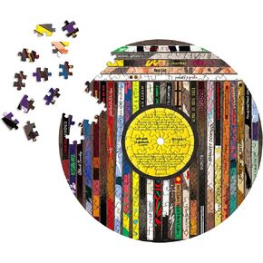 Luckies - Jigsaw Puzzle | سجلات الفينيل على شكل بانورت بوك | الرجعية مستوحاة من الجدار الفن والجدار شنقا | 200 قطعة رقص الألغاز | هدايا اليقظة للنساء والرجال | موسيقى الهيب هوب الكلاسيكية