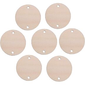 Wooden Discs with Holes Unfinished Wood Tag Coin Circles for Birthday Board DIY Family Art Project 60pcs