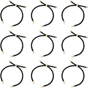 UNICRAFTALE 10Pcs Slider Bracelets Nylon Twist Cord Bracelet 22~23cm Black Link Bracelet with Metal Findings Adjustable Bracelet Chains for Jewelry Making Chains for DIY Bracelet Making Women