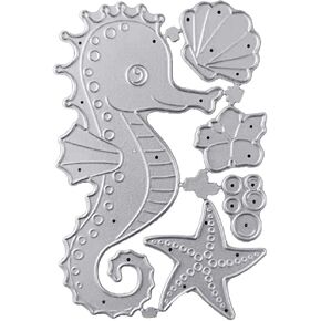 Seahorse لـ Shell Starfish Cutting Cutting Dies stencil Diy Scrapbooking Album Pa Making Card Associor