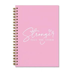 DOFQZ PINK أقوى من مجلة Notebook الملهمة العاصفة للكتابة ، مجلة هدايا إيجابية تحفيزية ملهمة للمراهقين ، 5.5 × 8.3 بوصة