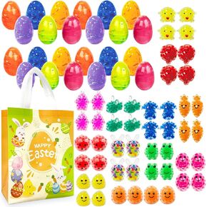 24pcs بيض رخام عيد الفصح مع ألعاب Mochi Squishy ، 1pc أكياس غير منسوجة لمرضى عيد الفصح الحفلات ، الإمدادات لصيد بيض عيد الفصح ، حشوات/مواد حشو ، جوائز الفصول الدراسية ،