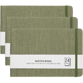 Patikil 8.3x5.5 Sketchbook Watercolor ، 3pcs 24 ورقة 300GSM/203LB كروكات الورق المائية حمض الأحماض المائية المجانية