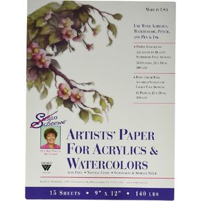Martin/ F. Weber Susan Scheewe 9-Inch-by12-Inch Watercolor Paper Pad, 15-Sheet