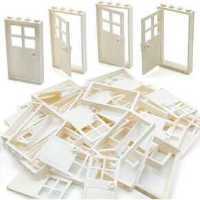 40PCS Doors and Frame Building Block Toys for MOC Creative House Brick Accessories Compatible with Classic Bricks Building Toy for Kids(20 Set)