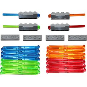 LEGO Parts and Pieces: Gray 1x4 Spring-Loaded Dart Shooter with Ammo x8