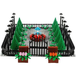 Park Building Blocks Fountain Sencery Accessories Street Set Building Bricks Kit DIY Building Set Compatible All Major Brands (No Baseplate)