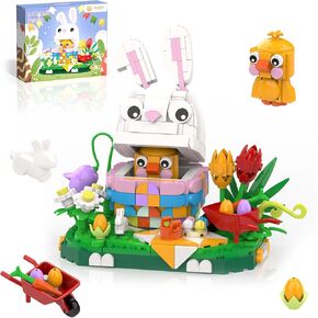 Nubee Easter Bunny Chick Building Sets, Easter Gifts for Kids Teens Adults Women, Cute Rabbit Eggs Easter Basket Stuffers Toy Gift for Boys and Girls Age 6+ (400 Pcs)