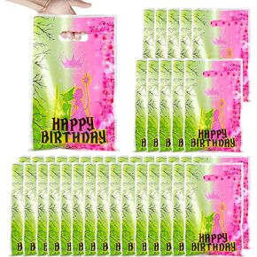 SUNAI 30Pack Magical Birthday Party Gift Bags, Pink and Green Design For Party Supplies