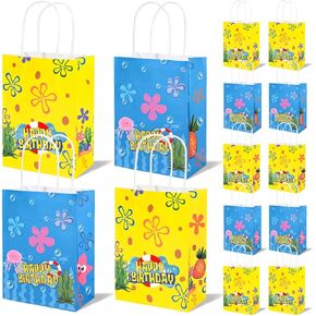 Sanixin 24pcs كرتون تحت عنوان عيد ميلاد سعيد أكياس الهدايا الهدايا من المحيطات الاستوائية تحت عنوان Goodie لحفل عيد ميلاد الصيف الاستوائي والاستحمام الطفل