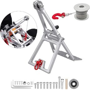 HobbyPark RC Crawler Tow Rig Crane 1/10 Scale Winch Stent Rescue Wrecker Kit Trailer Tow Hook for TRX4 SCX10 II Capra LCG Chassis Frame DIY Parts Updates (Black)
