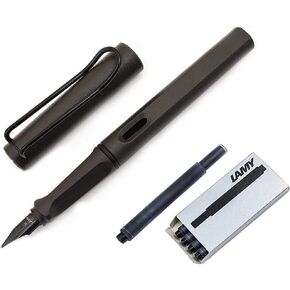 قلم نافورة Lamy Safari ، Nib + 5 خراطيش حبر أسود (أسود غير لامع)
