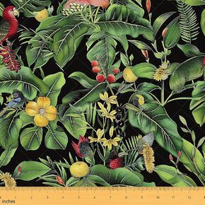 Feelyou Green Peacock tepholstery Accords for Chairs Fird Tropical Birds Fabric by the Yard Farmhouse Garden Decorative Voreproof Viropic More Tropical More