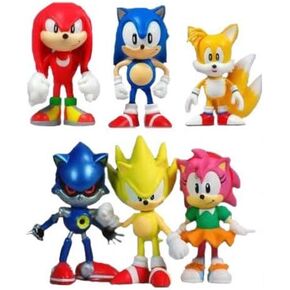 Christmas Stocking Stuffer Sonic Figure Set with Miles, Amy Rose, Metal Sonic, Knuckles and Friends (Unique Design)