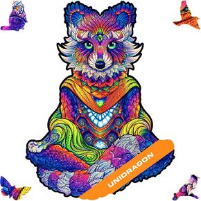 ألغاز Jigsaw الخشبية الأصلية Unidragon - الراكون المنبثق ، 281 جهاز كمبيوتر ، حجم الملك 11.8 "x15.7" ، حزمة هدايا جميلة ، أفضل هدية فريدة من نوعها للبالغين والأطفال
